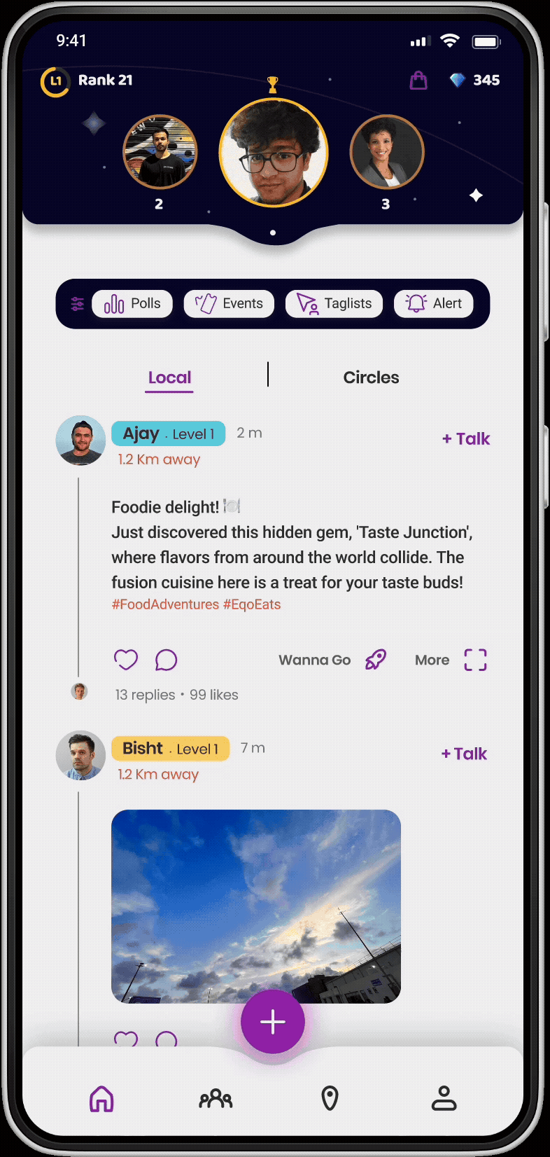 Eqo home feed